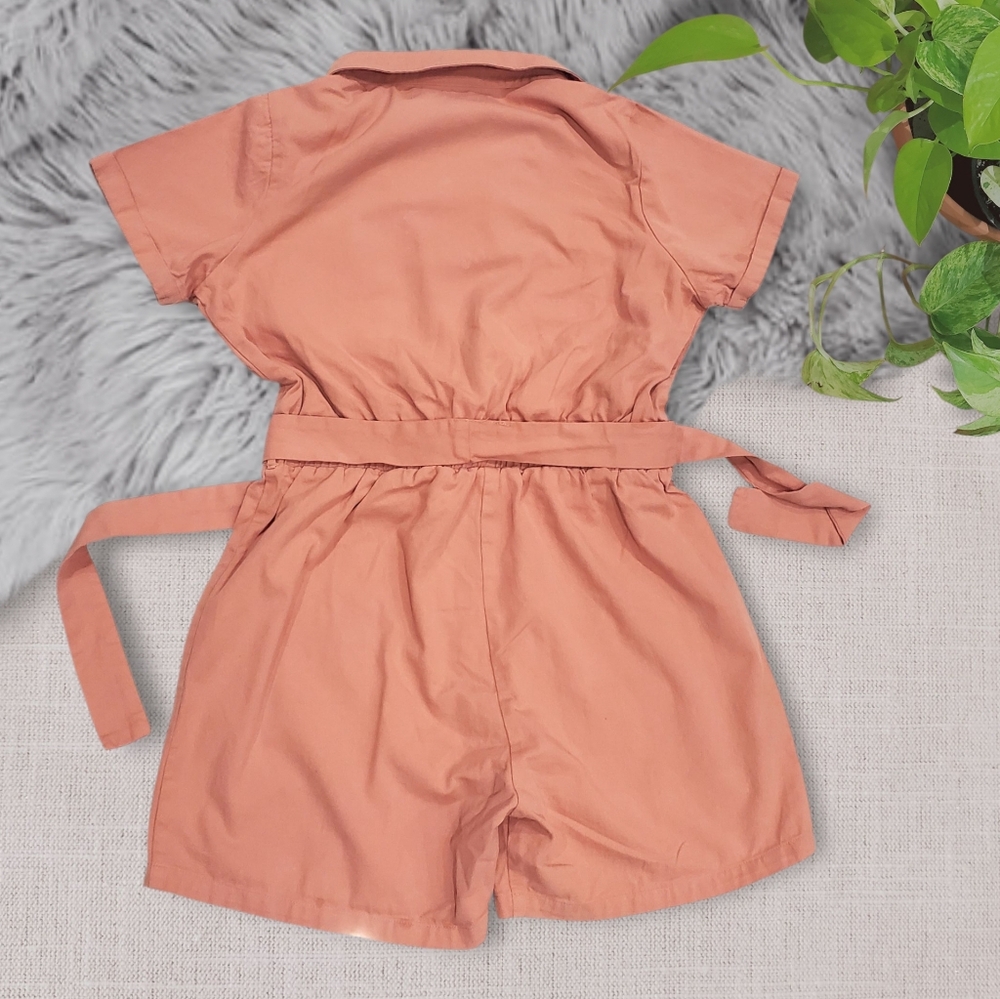 Sassafras Coral Pink Denim Jumper Playsuit- Size Small- New without tags - Picture 9 of 9
